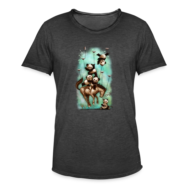 Pandas Rodéo : Les Aventuriers du Far West sur T-shirt vintage Homme