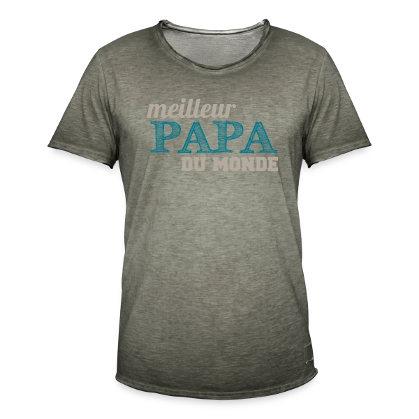 Le Meilleur Papa du Monde - Cadeau Fête des Pères Original sur T-shirt vintage Homme