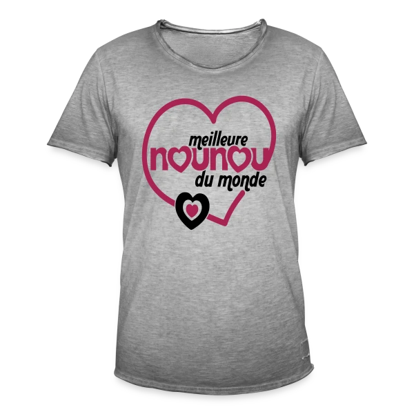 Meilleure Nounou du Monde sur T-shirt vintage Homme