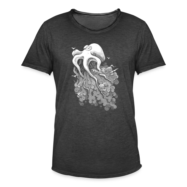 Pieuvre des Nuages sur T-shirt vintage Homme