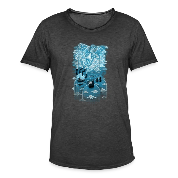Épopée Nuageuse du Dragon sur T-shirt vintage Homme