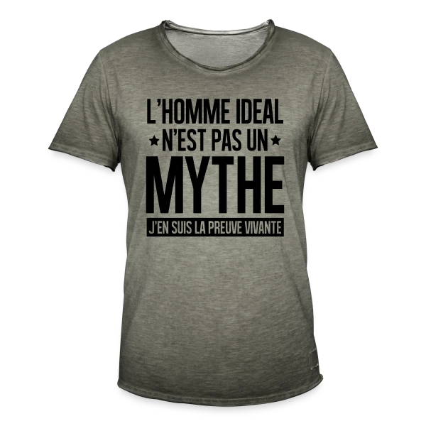 Homme Idéal : Le Mythe Rendu Réel sur T-shirt vintage Homme