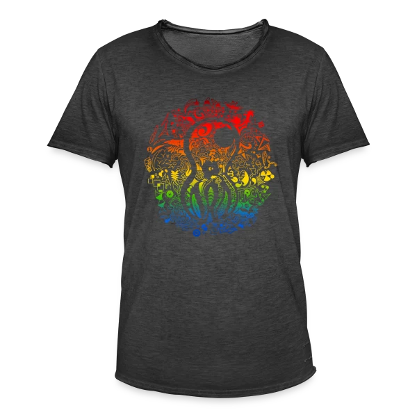Poulpe Psychédélique sur T-shirt vintage Homme
