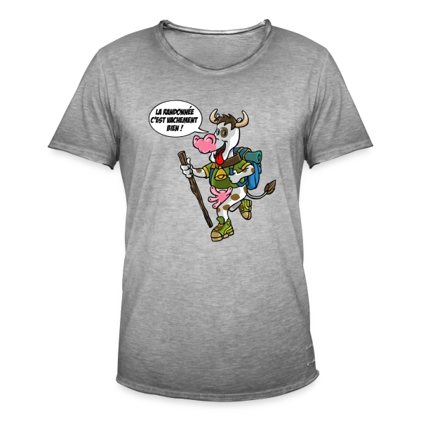 Vache Randonneuse sur T-shirt vintage Homme