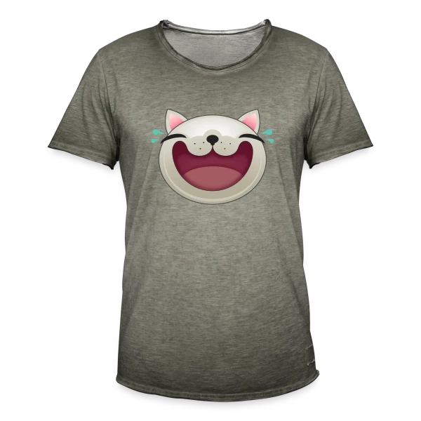 Chat Joyeux : Le Rieur Félin sur T-shirt vintage Homme