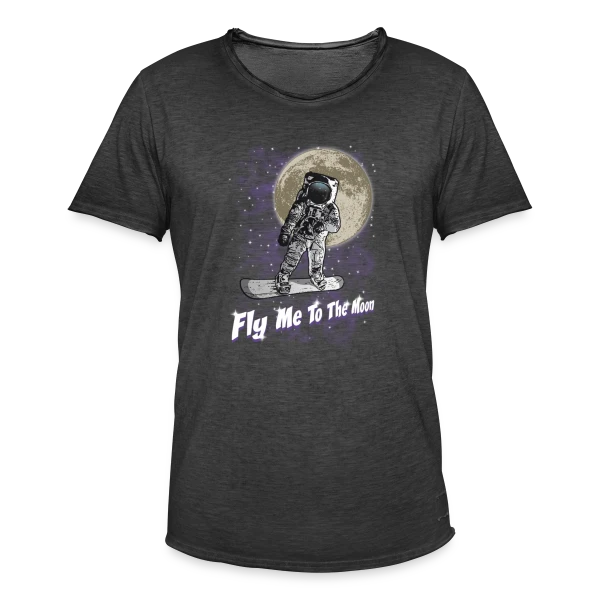 Snowboarder lunaire sur T-shirt vintage Homme