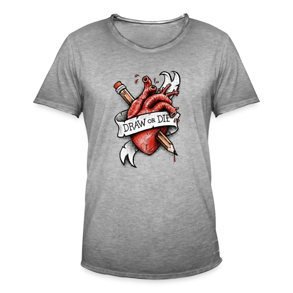 Dessine ou Meurs sur T-shirt vintage Homme