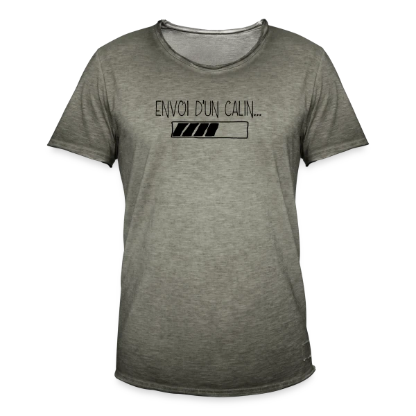 Câlin Virtuel à Envoyer sur T-shirt vintage Homme