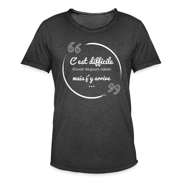 Toujours Raison : Le Défi Quotidien (Humour) sur T-shirt vintage Homme