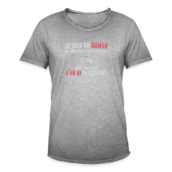 Gamer : Des Vies à Volonté sur T-shirt vintage Homme