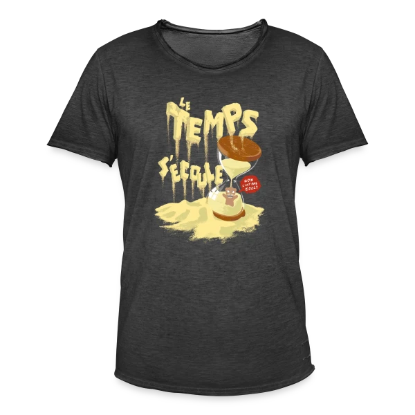 Le Temps C'Est Cool : Ourson Sablier Fun sur T-shirt vintage Homme