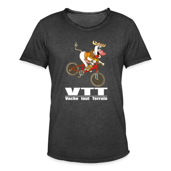 Vache VTT : L'Aventure à la Campagne sur T-shirt vintage Homme