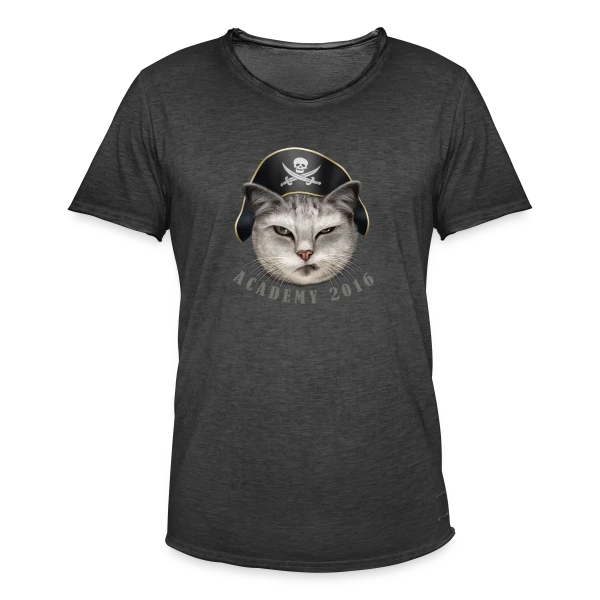 Académie des Chats Pirates sur T-shirt vintage Homme