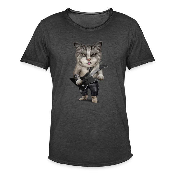Metalcat : Le Chat Métalleux sur T-shirt vintage Homme