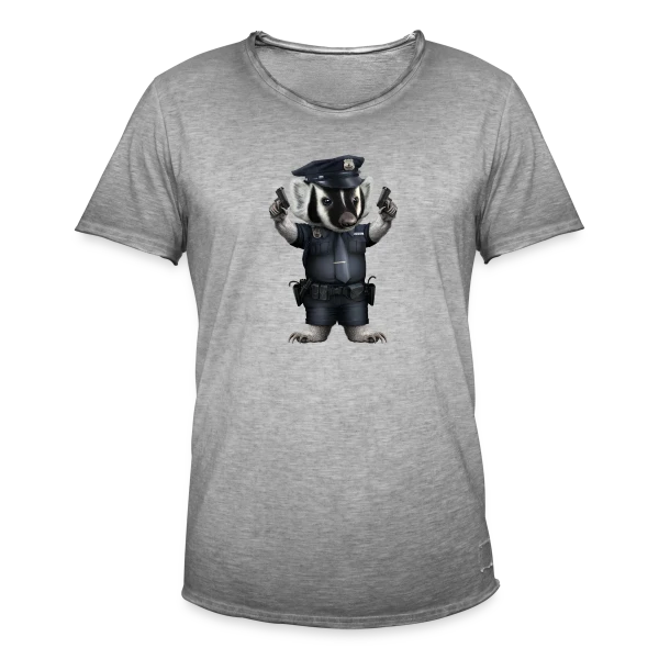 Blaireau Police sur T-shirt vintage Homme
