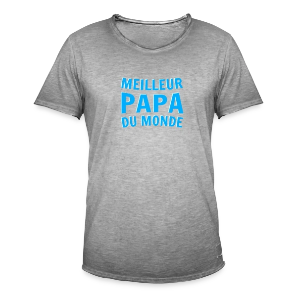 "Meilleur Papa du Monde" sur T-shirt vintage Homme