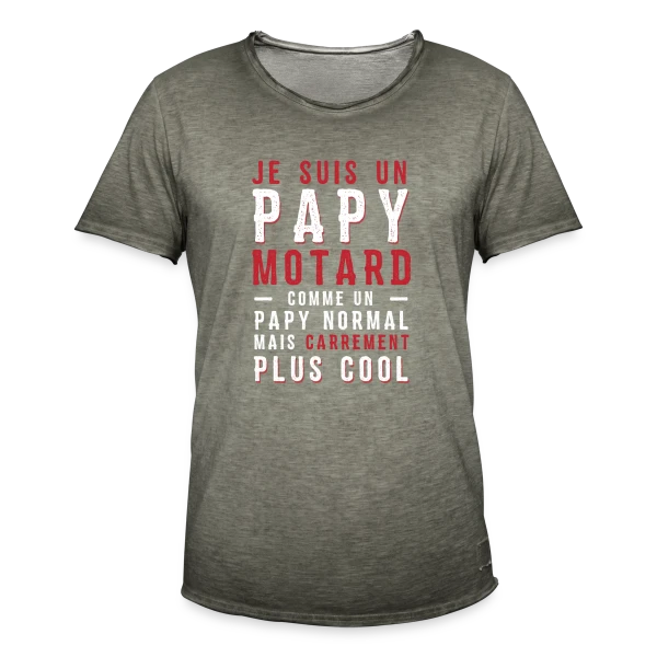 Papy Motard : Carrément Plus Cool ! sur T-shirt vintage Homme