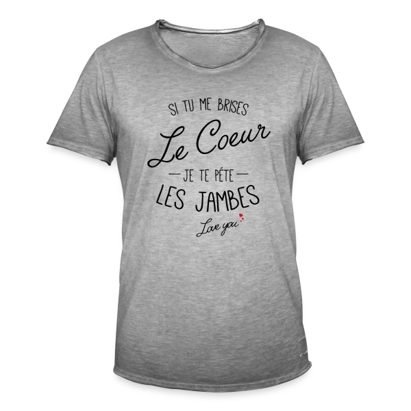 Cœur Brisé, Jambes Cassées ! sur T-shirt vintage Homme