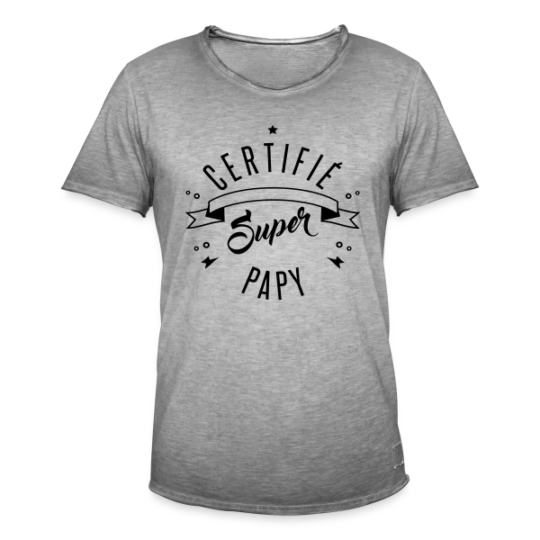 Certifié Super Papy sur T-shirt vintage Homme