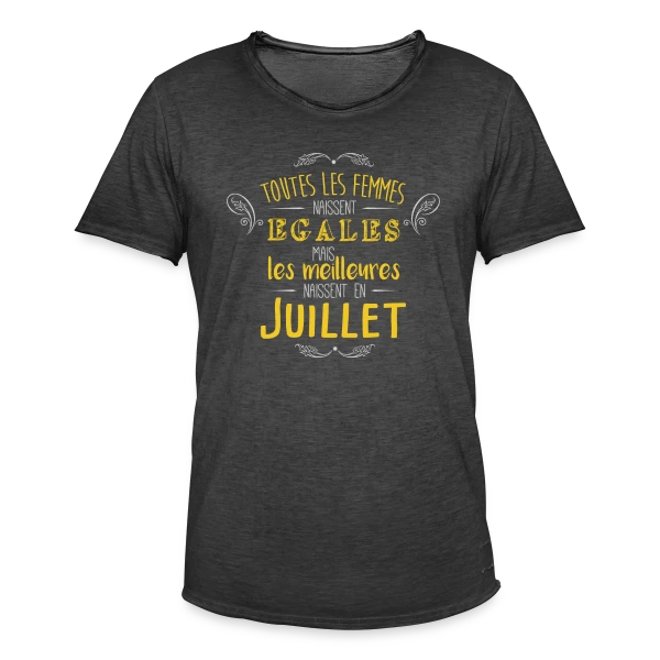 Reine de Juillet : Les Légendes Naissent en Été sur T-shirt vintage Homme