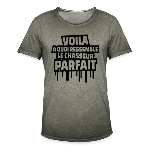 Le Chasseur Parfait : Humour Nature sur T-shirt vintage Homme