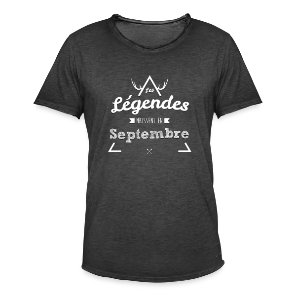Anniversaire : Légende Née en Septembre sur T-shirt vintage Homme