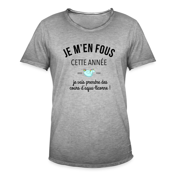 Cours d'Aqua-Licorne : Plongez dans la Bonne Humeur sur T-shirt vintage Homme