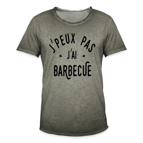 J'PEUX PAS J'AI BARBECUE - Humour & Grillades sur T-shirt vintage Homme