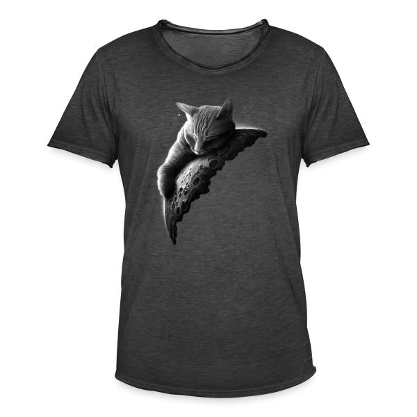 Mooncat : Le Chat de la Lune sur T-shirt vintage Homme