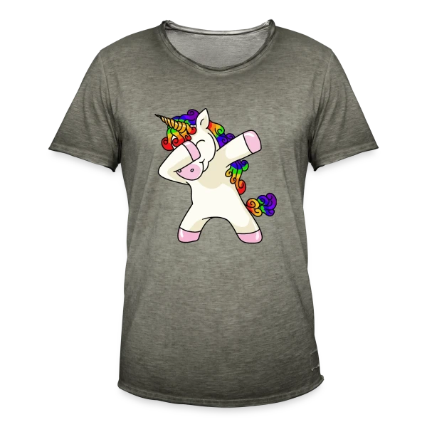 Licorne Dabbing Arc-en-ciel sur T-shirt vintage Homme