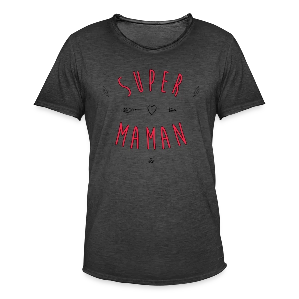 Super Maman : Cœur et Flèche, Votre Héroïne Quotidienne sur T-shirt vintage Homme