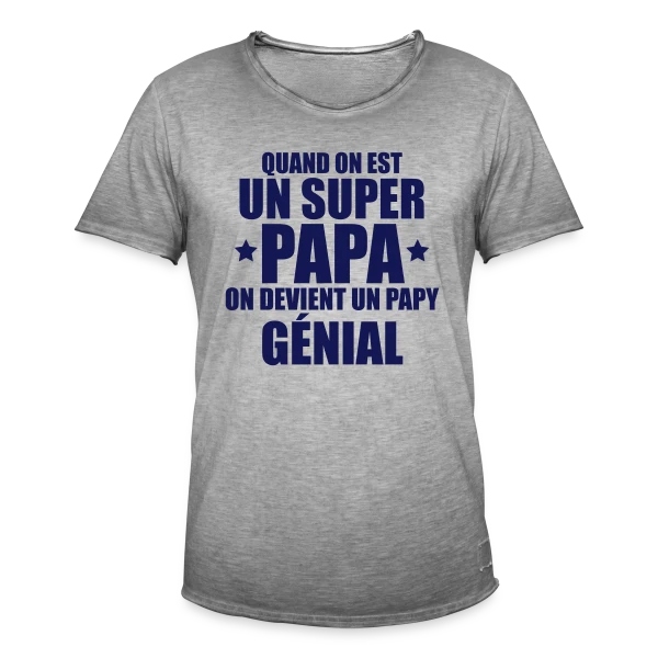 Annonce Grossesse : On Devient un Papy Génial ! sur T-shirt vintage Homme