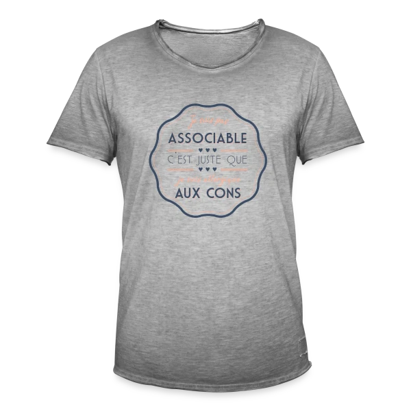 Sociable ? Non, Merci ! sur T-shirt vintage Homme