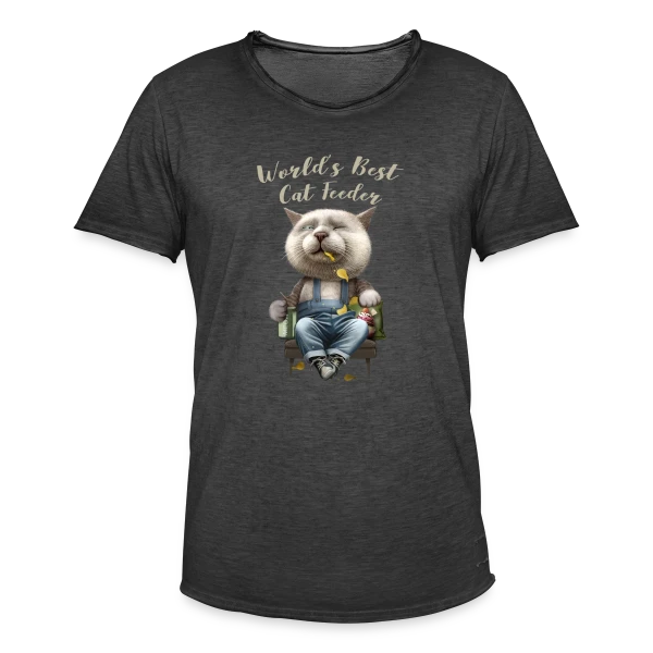Meilleur Nourrisseur de Chats sur T-shirt vintage Homme