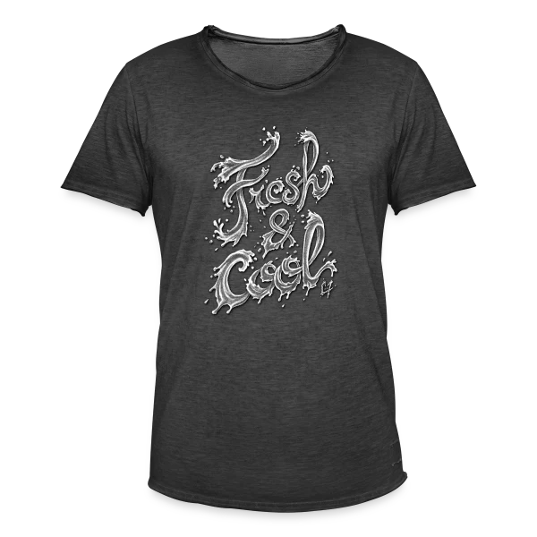 Typographie Aqua Fraîcheur sur T-shirt vintage Homme