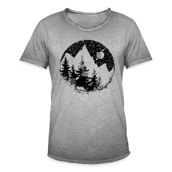 Paysage Montagneux Nocturne Fantastique sur T-shirt vintage Homme