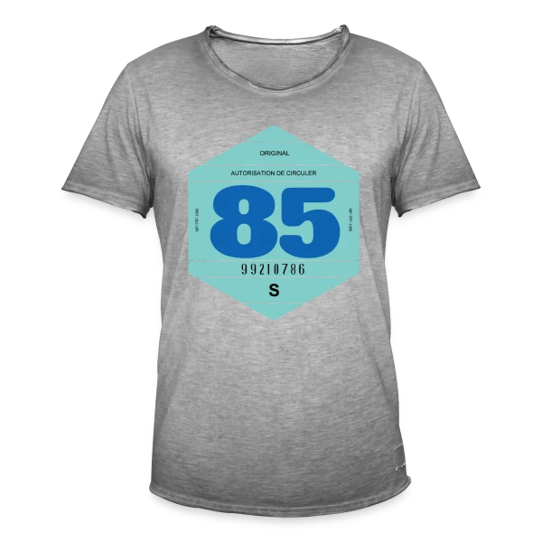 Vignette Rétro Automobile France 1985 sur T-shirt vintage Homme
