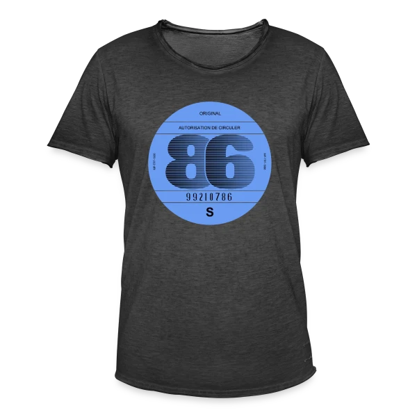 1986: Icône Rétro Automobile Française sur T-shirt vintage Homme