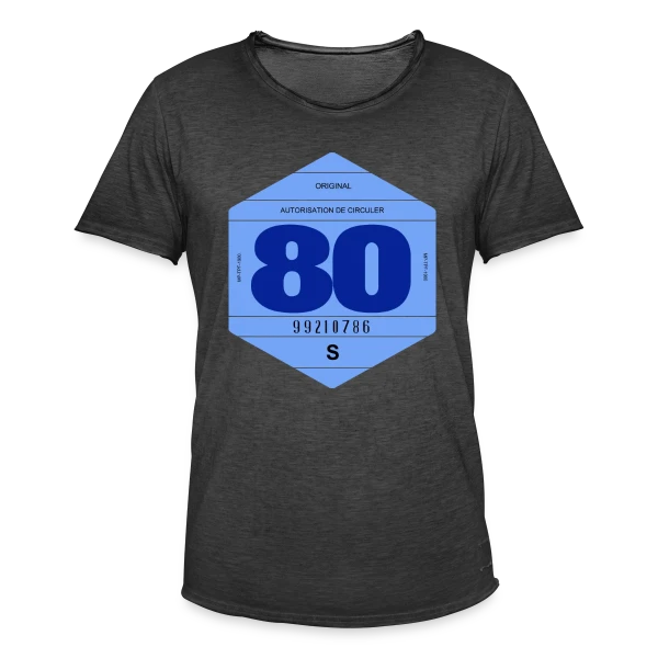 Vignette Automobile Rétro France Années 80 sur T-shirt vintage Homme