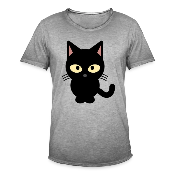 Chat Noir Mystérieux sur T-shirt vintage Homme