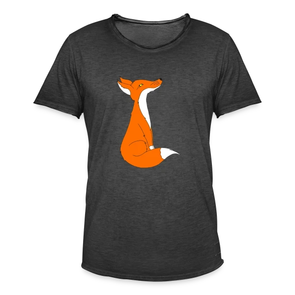 Renard Curieux Cartoon sur T-shirt vintage Homme