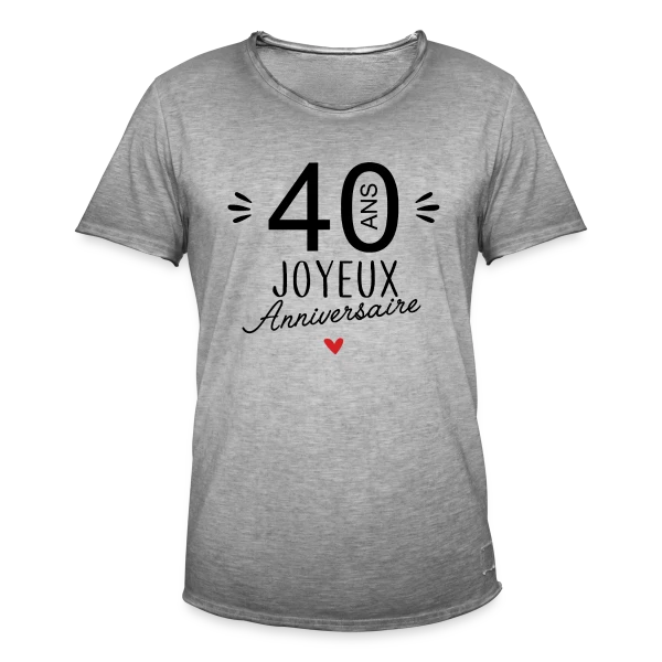 Anniversaire 40 Ans : La Fête Commence ! sur T-shirt vintage Homme