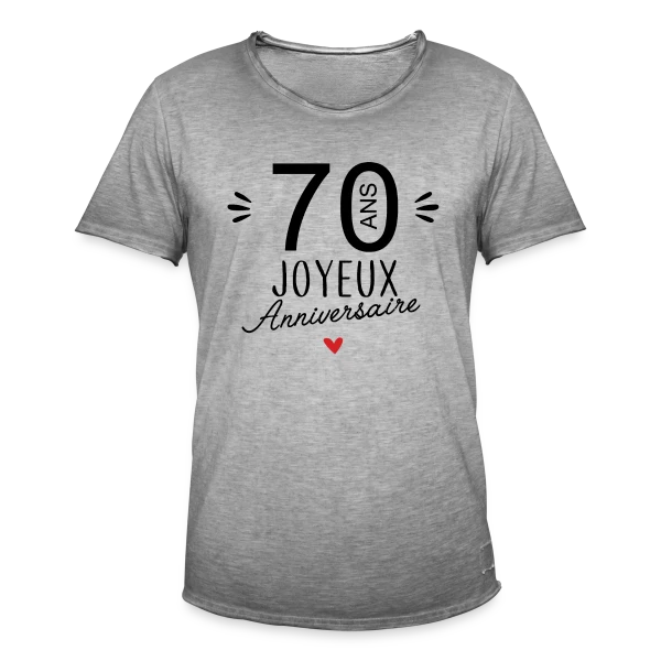 Anniversaire 70 Ans : L'Âge d'Or Célébré sur T-shirt vintage Homme