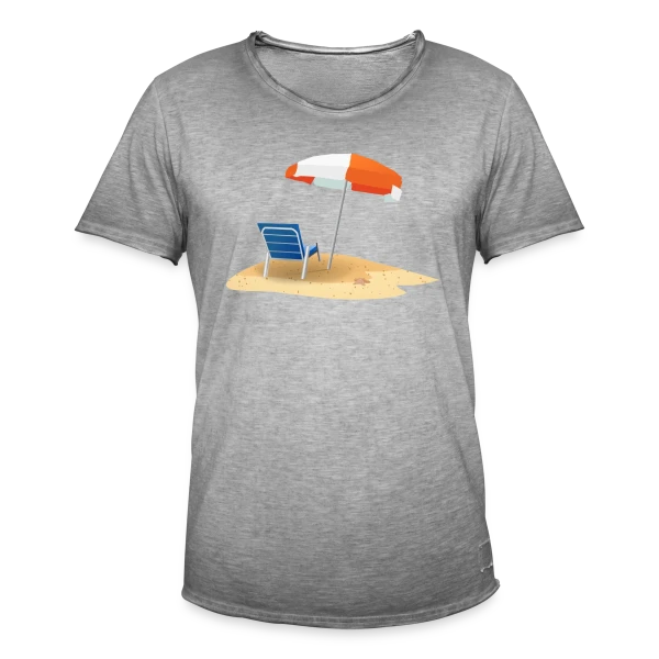 Parasol et Transat Plage sur T-shirt vintage Homme