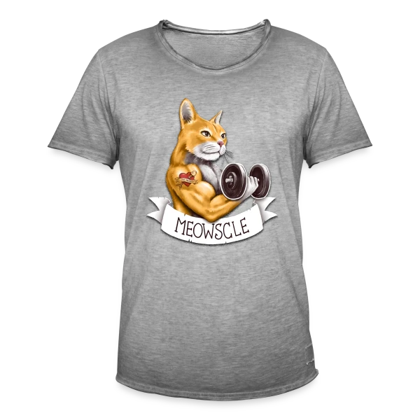 Miaou-Muscle sur T-shirt vintage Homme