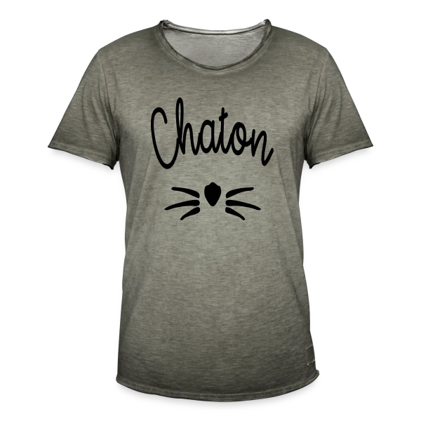 Chaton Moustaches sur T-shirt vintage Homme