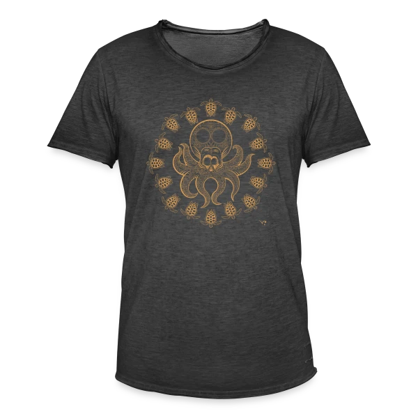 Crâne Poulpe sur T-shirt vintage Homme