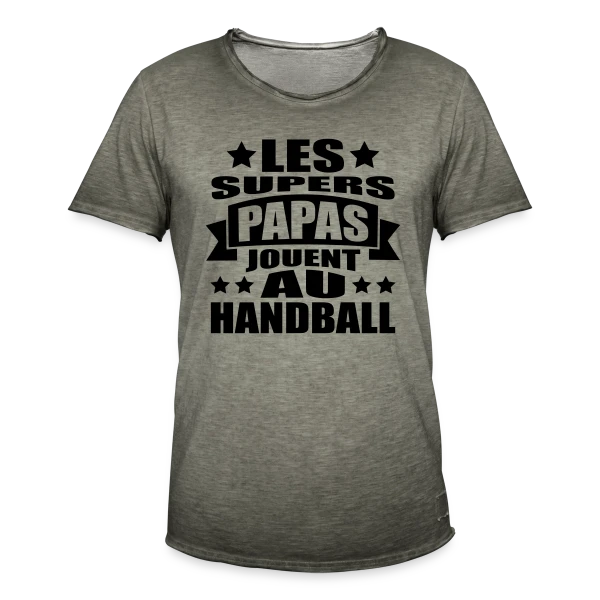 Papa Handball : Le Super Papa des Terrains sur T-shirt vintage Homme