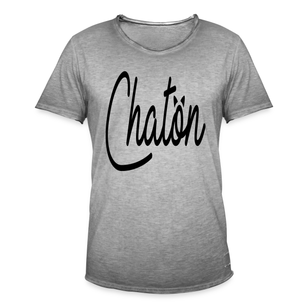Inscription Chaton Élégante sur T-shirt vintage Homme