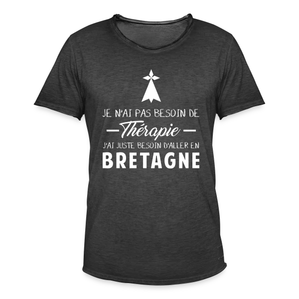 Thérapie Bretagne sur T-shirt vintage Homme